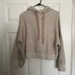Ruby Moon size medium Cozy Tan and cream Women's Sweater with hood